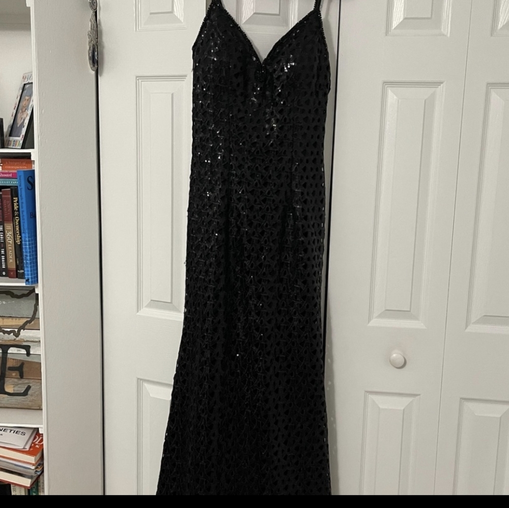 JOVANI Black beaded gown
